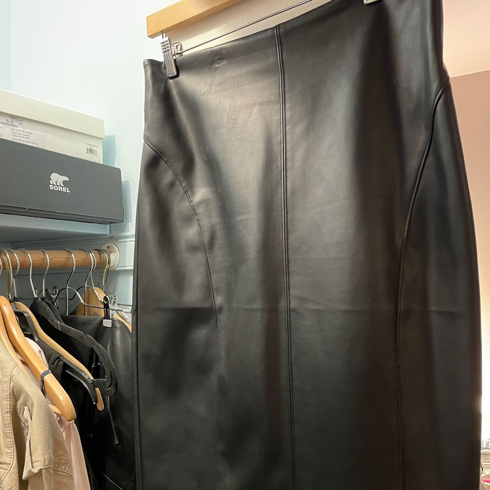 pleather pencil skirt